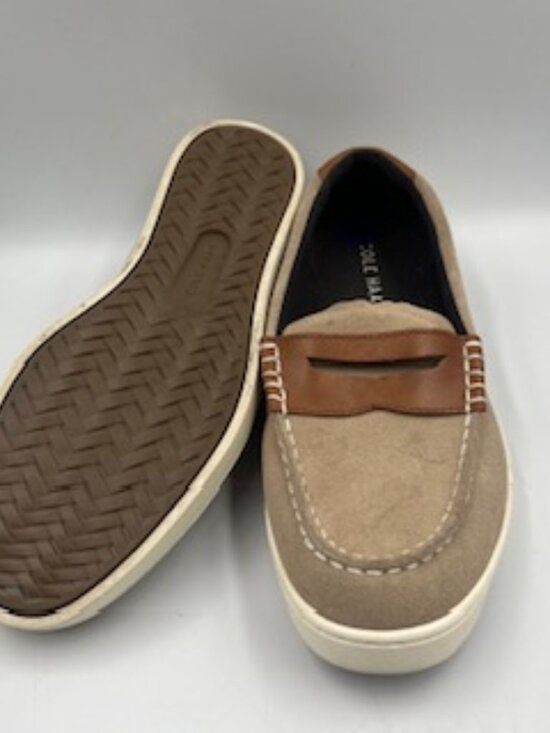 NEW Cole Haan shoes Nantucket Penny Loafers Men’s Sz 8.5 Beige Suede NWOB main image 10